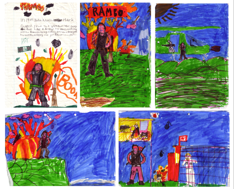 Tom Hodge Rambo drawings