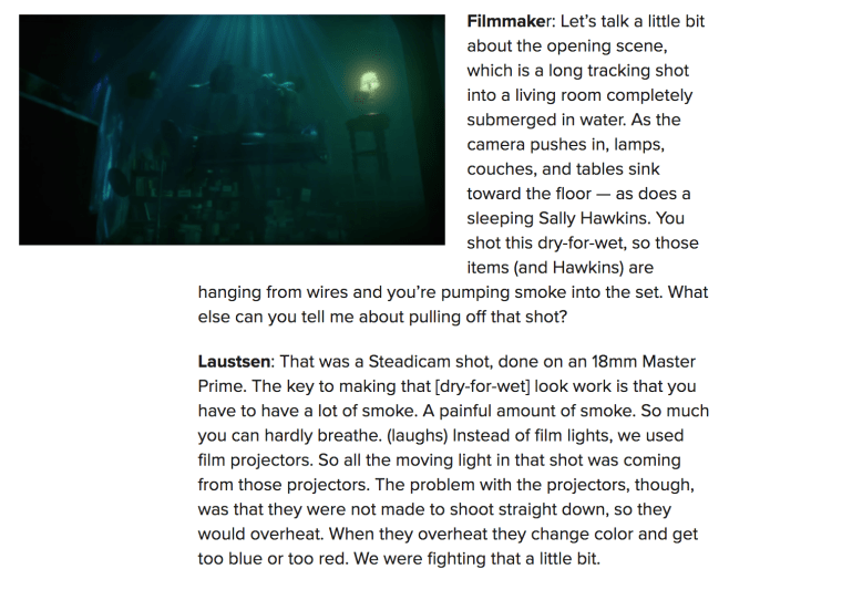 Dan Laustsen interview quote The Shape of Water