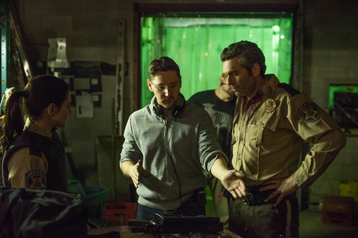 Lowell Dean and Leo Fafard on the set of Another WolfCop