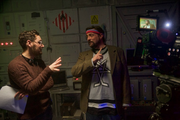 Kevin Smith on the set of Another WolfCop