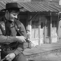 Opening scene – When a dog comes up to his horse, the man shoots&nbsp;him.