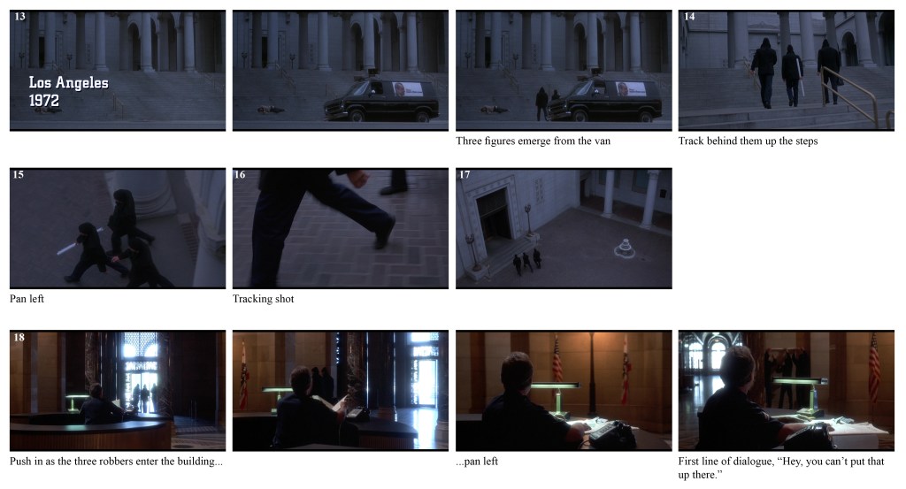 Title screen showing 'Los Angeles 1972' with a scene of a van outside a building.