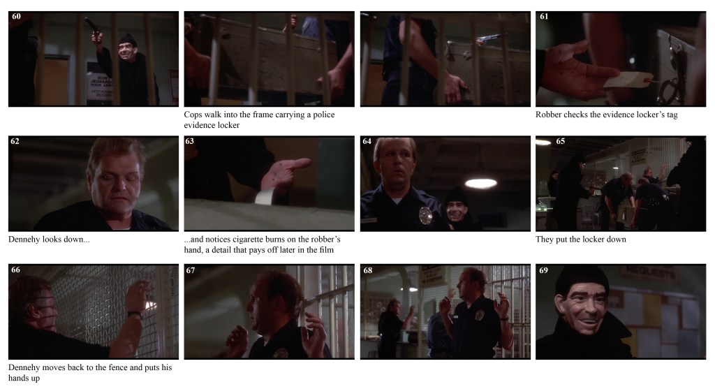 Cops enter the scene carrying a police evidence locker.